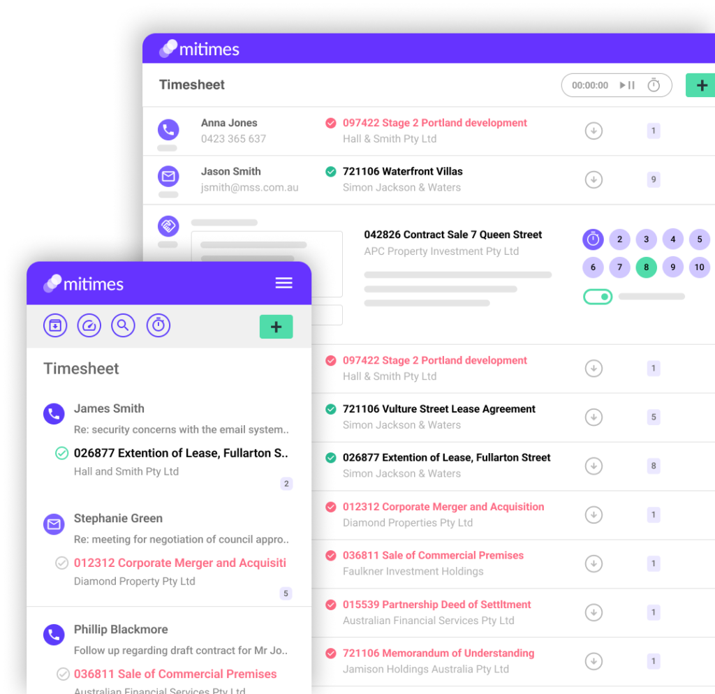 Mitimes Timesheets for Lawyers